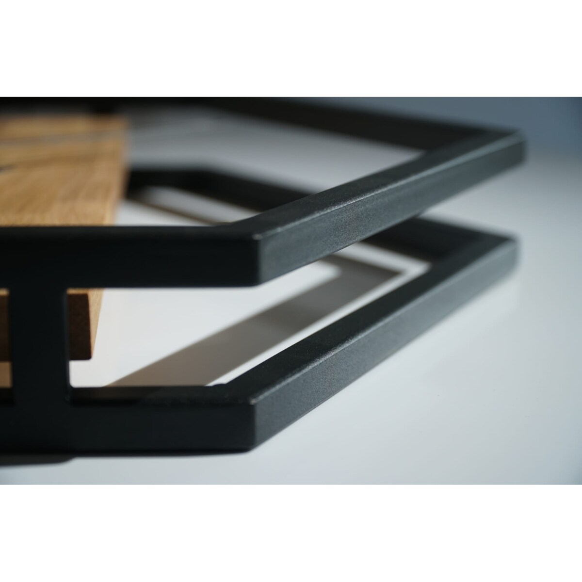 Zegar ścienny drewniany do salonu LOFT HEXAGON 80cm