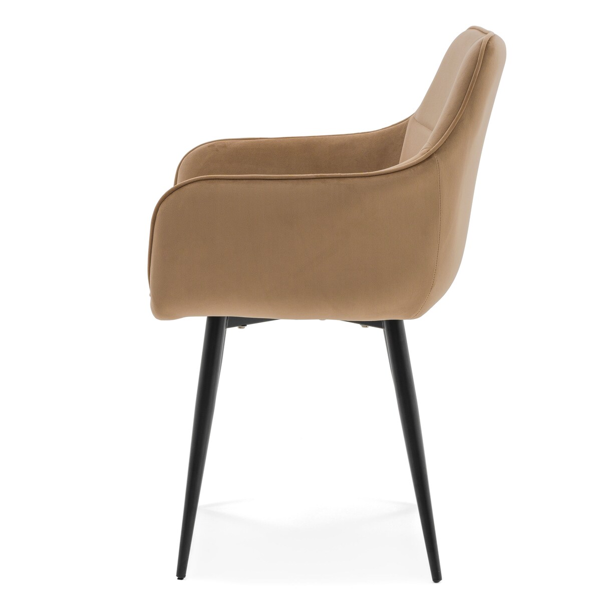 Krzesło tapicerowane welurowe QUATTRO velvet aksamit beżowe