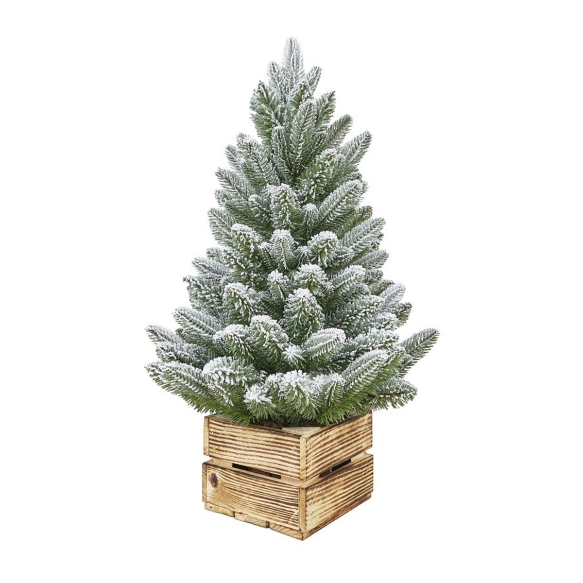 Dekoracja - choinka w skrzyni ZIMA 100x61 cm