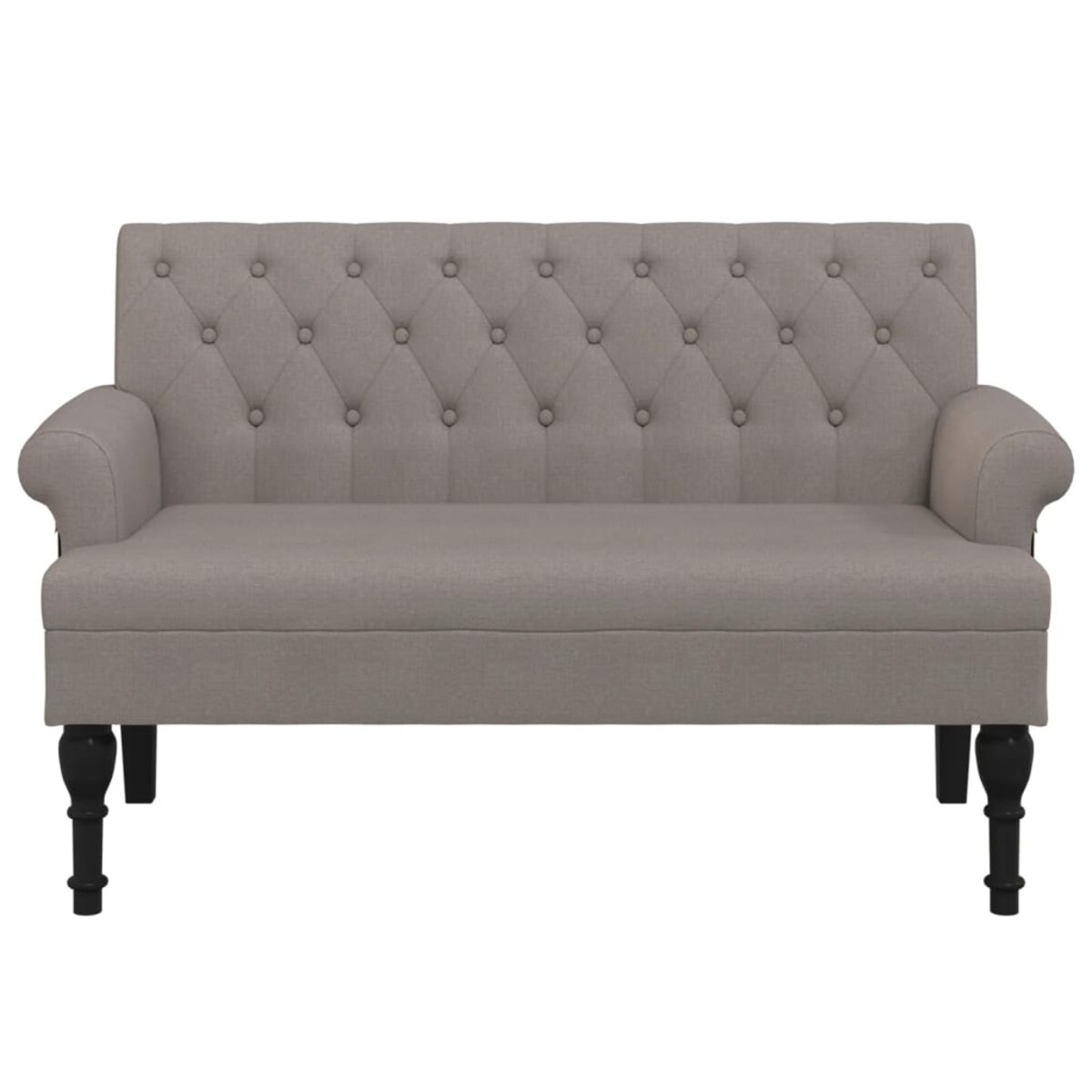 vidaXL Ławka z oparciem, kolor taupe, 120x62x75,5 cm, tkanina