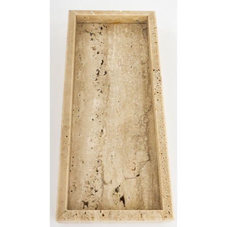Taca dekoracyjna z trawertynu 30x13x3 cm VANTIERA small