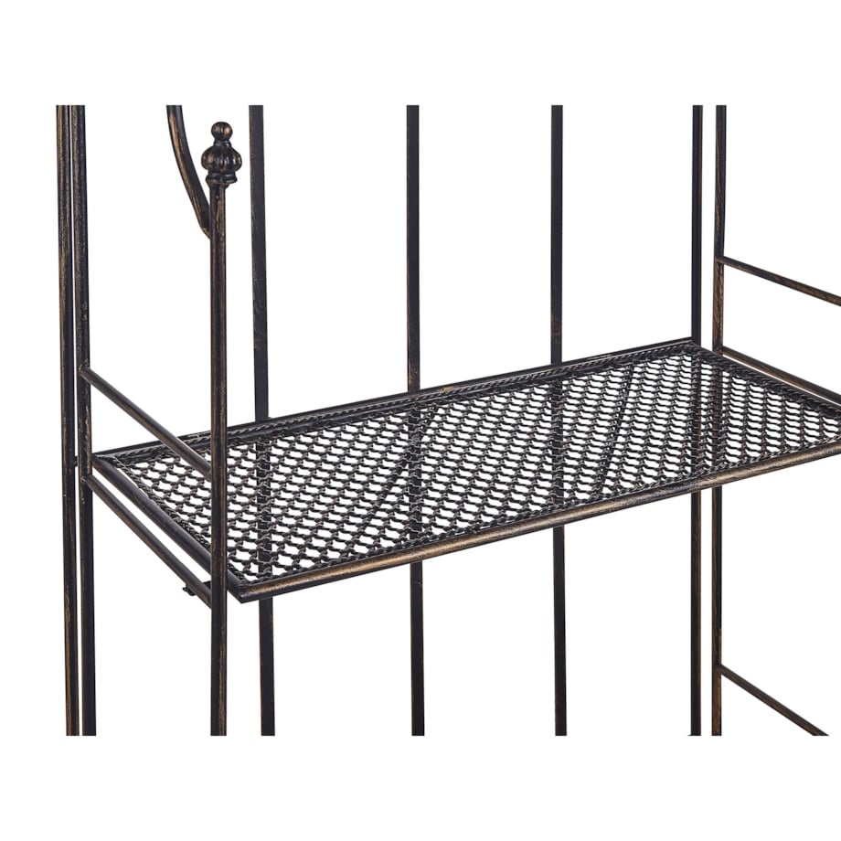 Regał ogrodowy metalowy 4 półki czarny ISERNIA