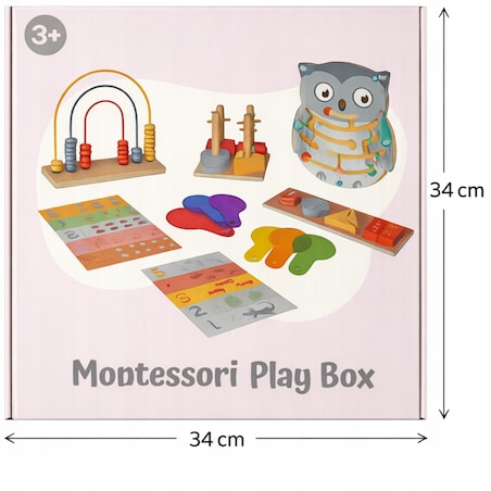 Układanka Montessori GrowPlay - drewniany sorter, kształty, nauka liczenia i kolorów, labirynt, zestaw edukacyjny