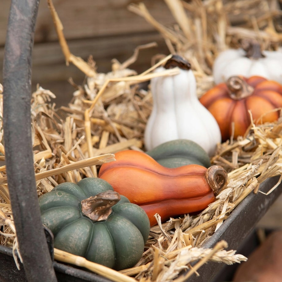 FIGURKA DYNIA OZDOBNA NA JESIEŃ HALLOWEEN DO DOMU OGRODU BIAŁA MAŁA 2 SZT.
