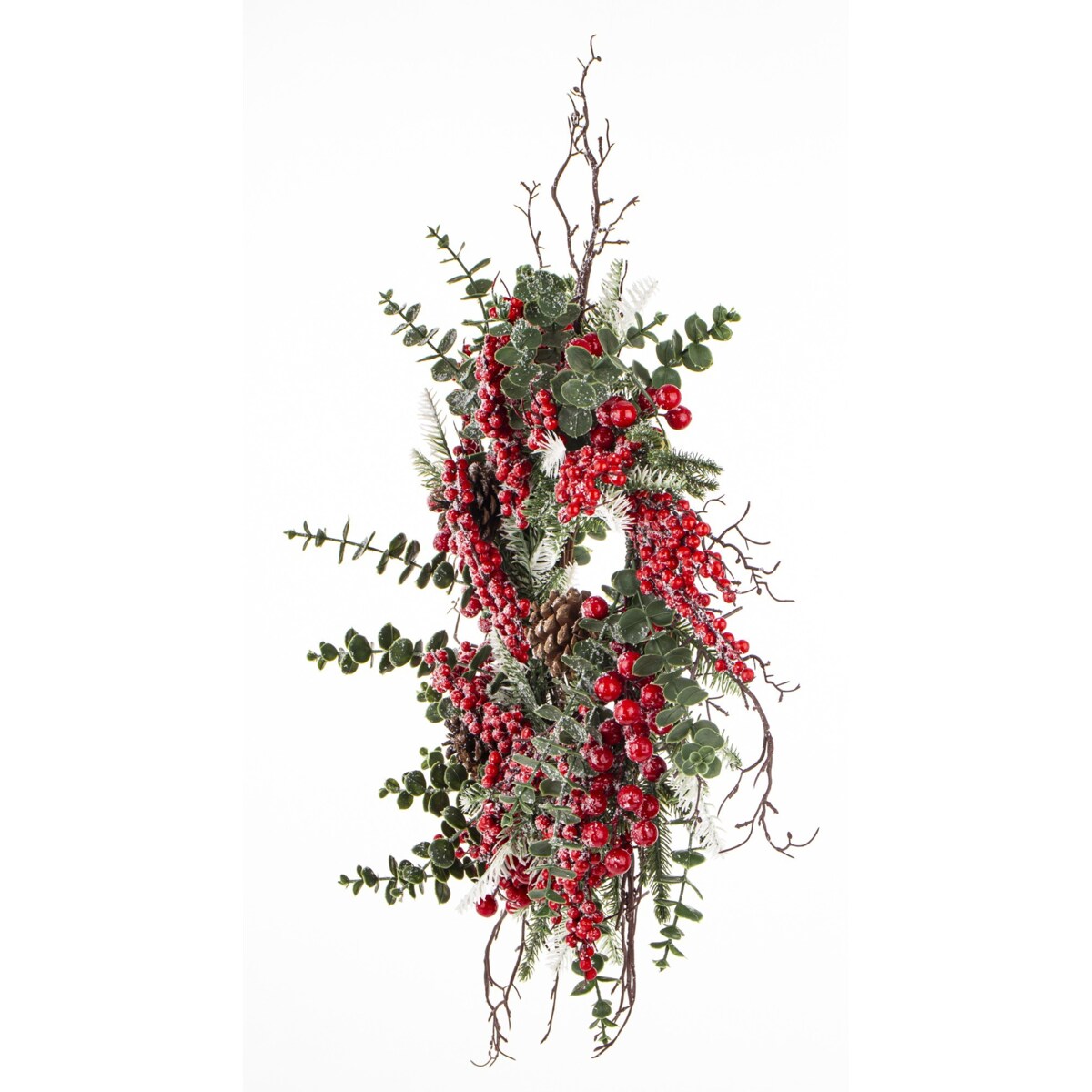 Wieniec wianek świąteczny oszroniony Ø60x20 cm GLASSATO