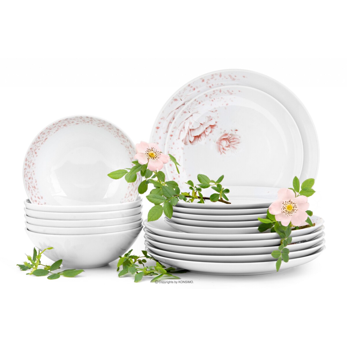 Zestaw obiadowy 6os. (18el.) BOSS PIWONIA