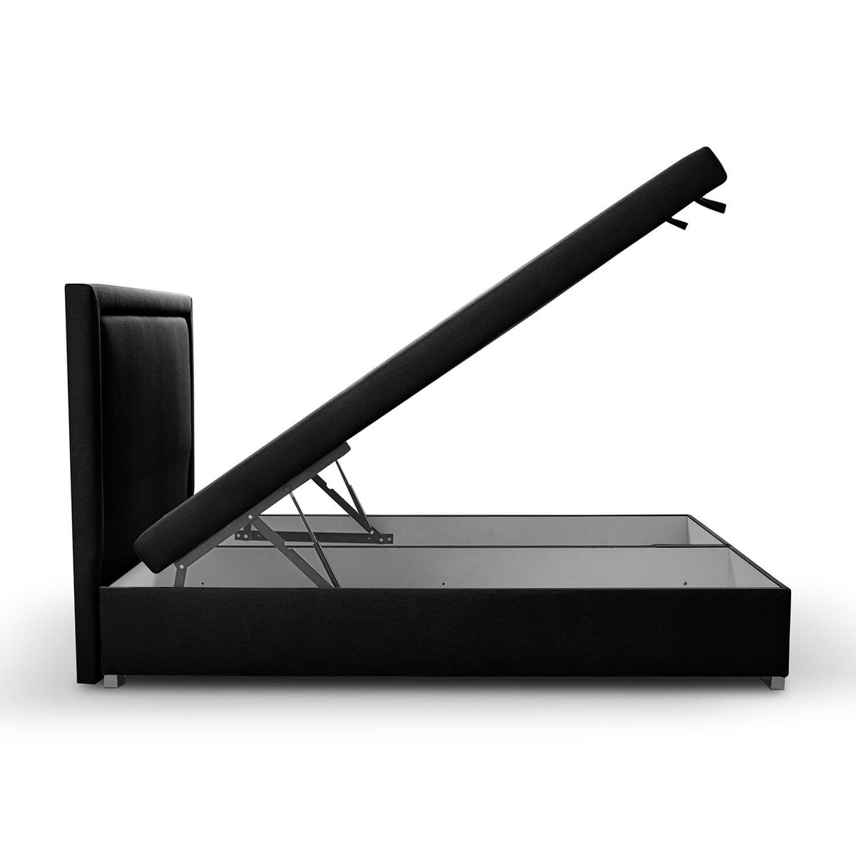 Łóżko tapicerowane SALMA 180x200 z pojemnikiem, Czarny, tkanina Megan 368