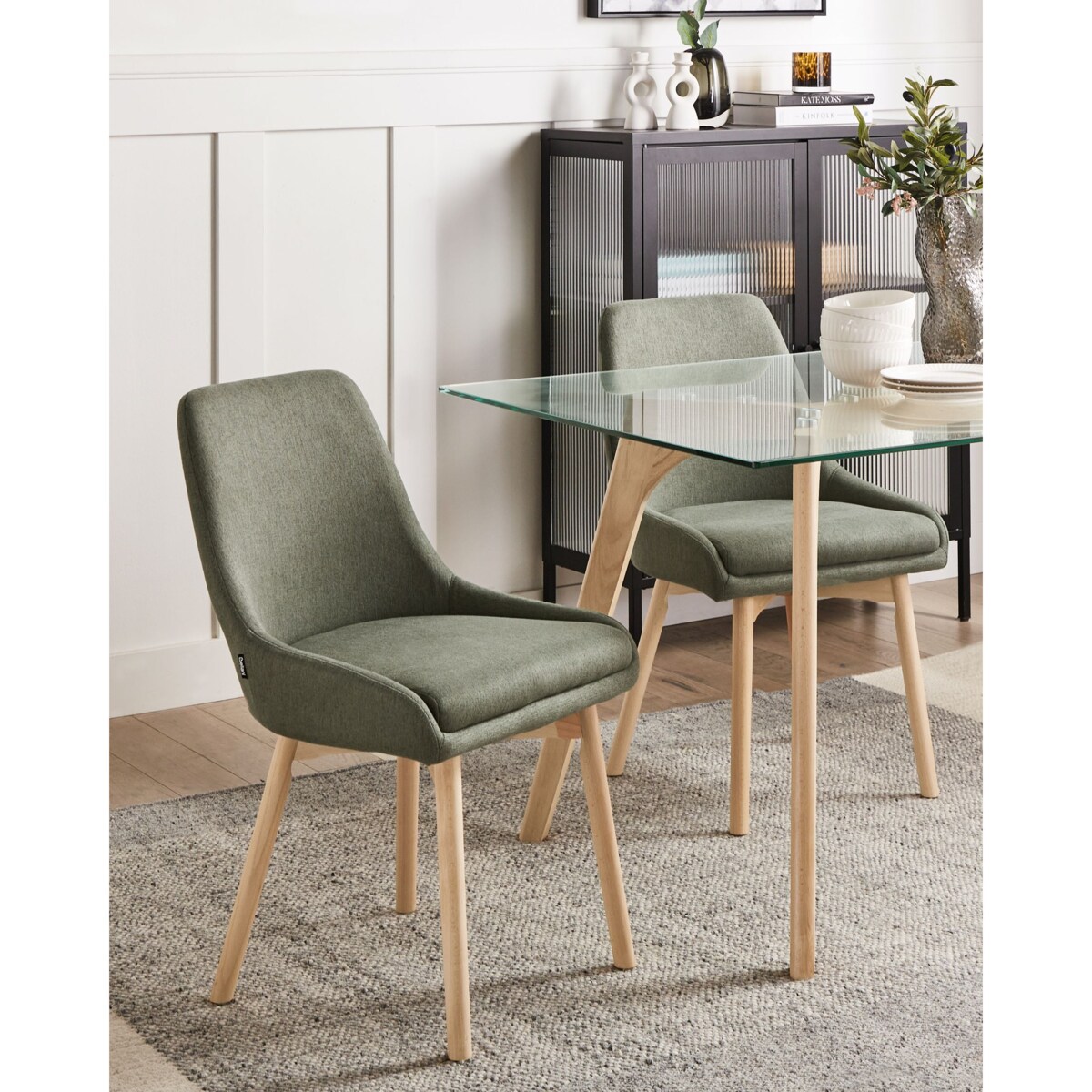 Zestaw 2 krzeseł do jadalni MELFORT Ciemnozielony