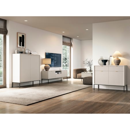 Szafka rtv do salonu NEW - kaszmirowa+ st. czarny