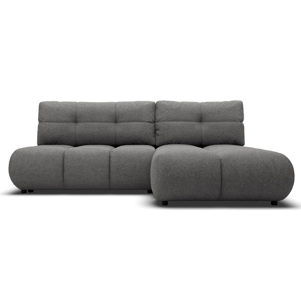 Pikowany Narożnik MILA rozkładany bez boczków prawy szary