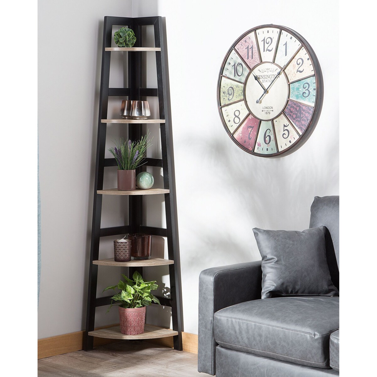 Regał 5 półek Czarny BEXLEY