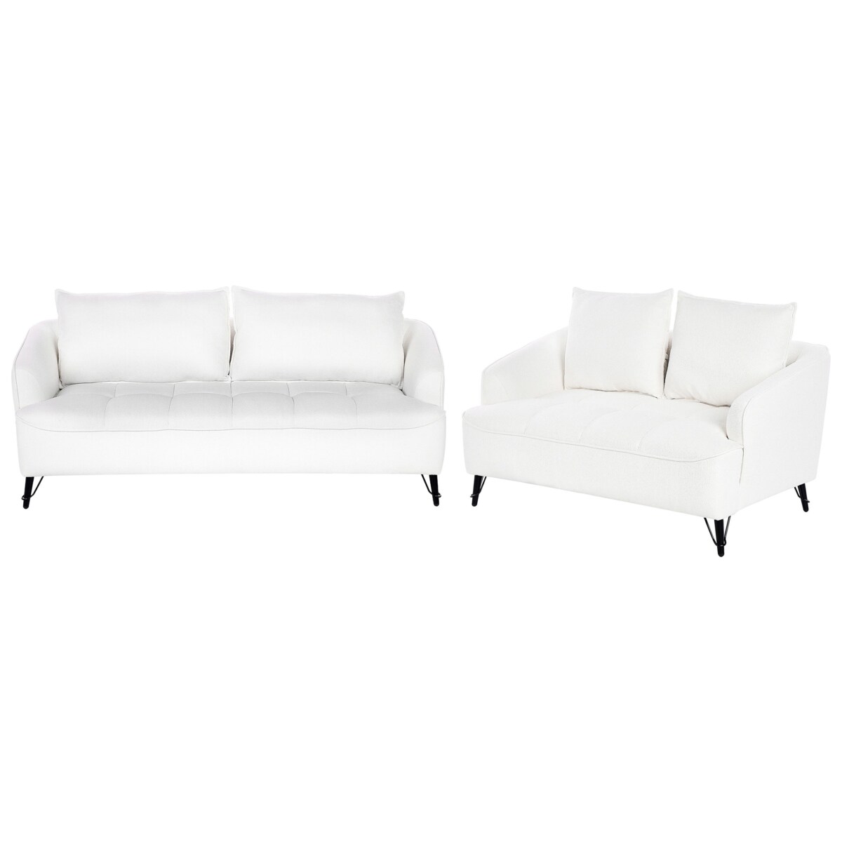 Komplet wypoczynkowy 5-osobowy boucle biały HOBRO