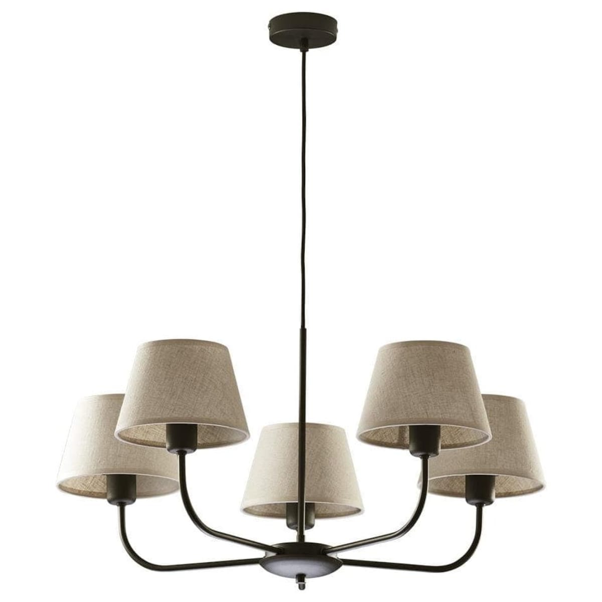 Abażurowy żyrandol Chicago 3989 TK Lighting wielopunktowy lniany
