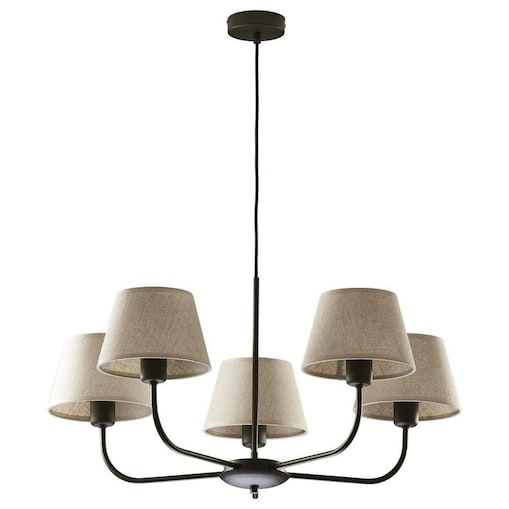 Abażurowy żyrandol Chicago 3989 TK Lighting wielopunktowy lniany