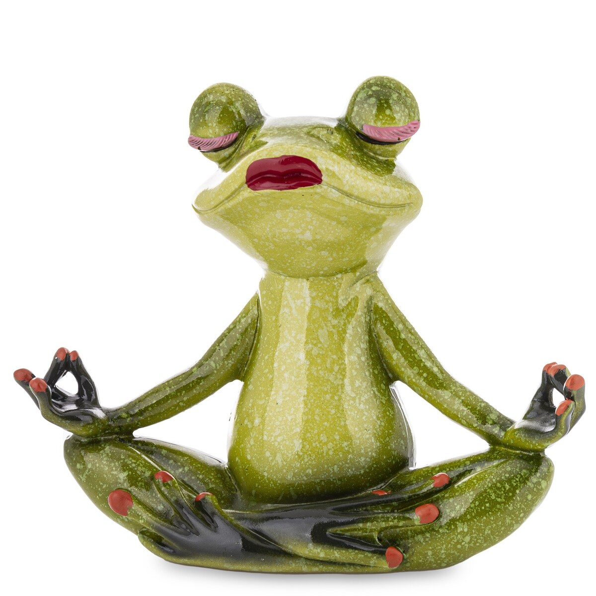 Dekoracja - żaba joginka 14,5x15,5x7 cm pozycja LOTOSU