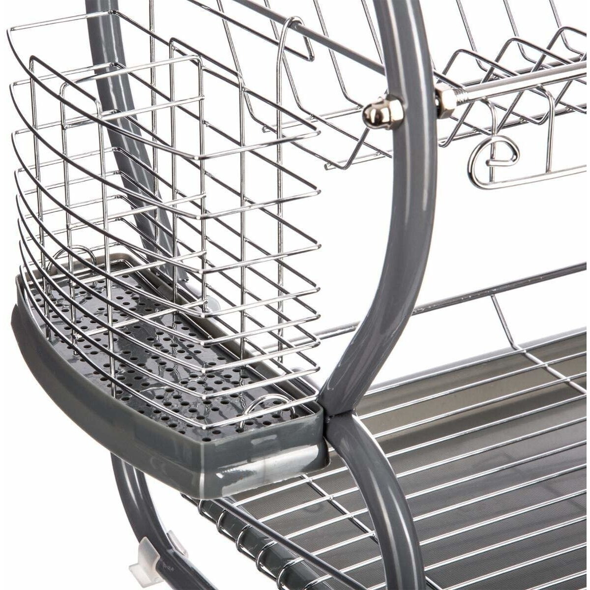 Ociekacz do naczyń 2 poziomy + koszyk na sztućce