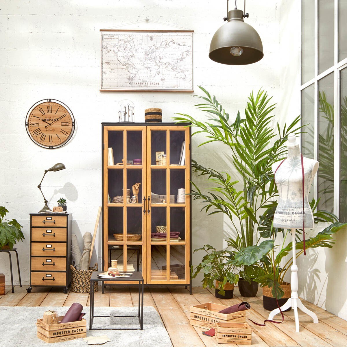 Komoda metalowa na kółkach z 5 szufladami Baris