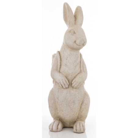 Figurka- duży królik z koszykiem na plecach 77x25x38 cm szary