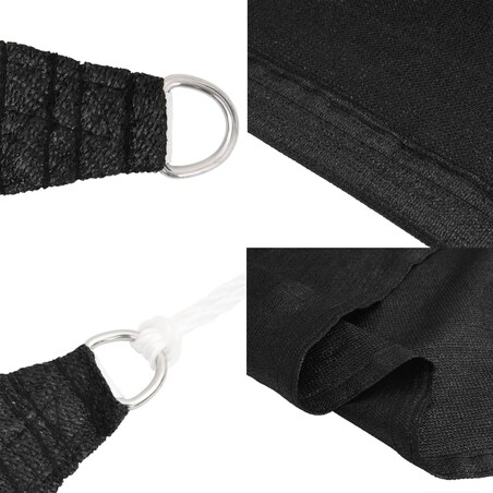 vidaXL Żagiel przeciwsłoneczny, 160 g/m², czarny, 3x3x4,2 m, HDPE