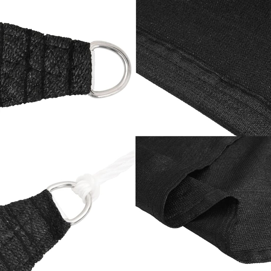 vidaXL Żagiel przeciwsłoneczny, 160 g/m², czarny, 3x3x4,2 m, HDPE