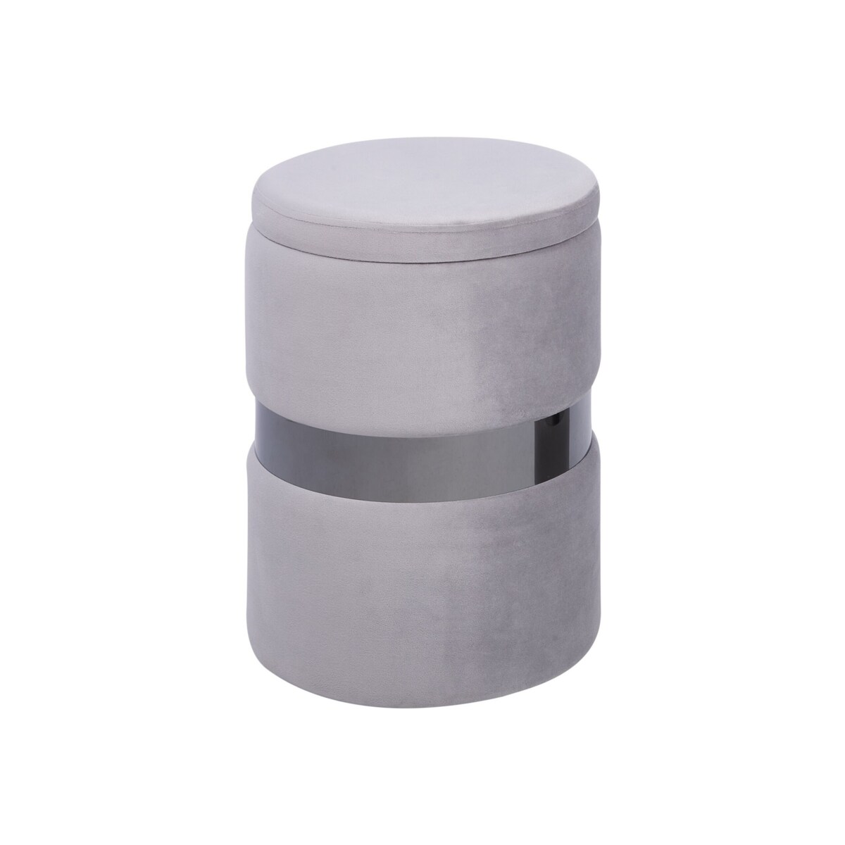 Zestaw 2 pufów ze schowkiem welurowy szary DORIS