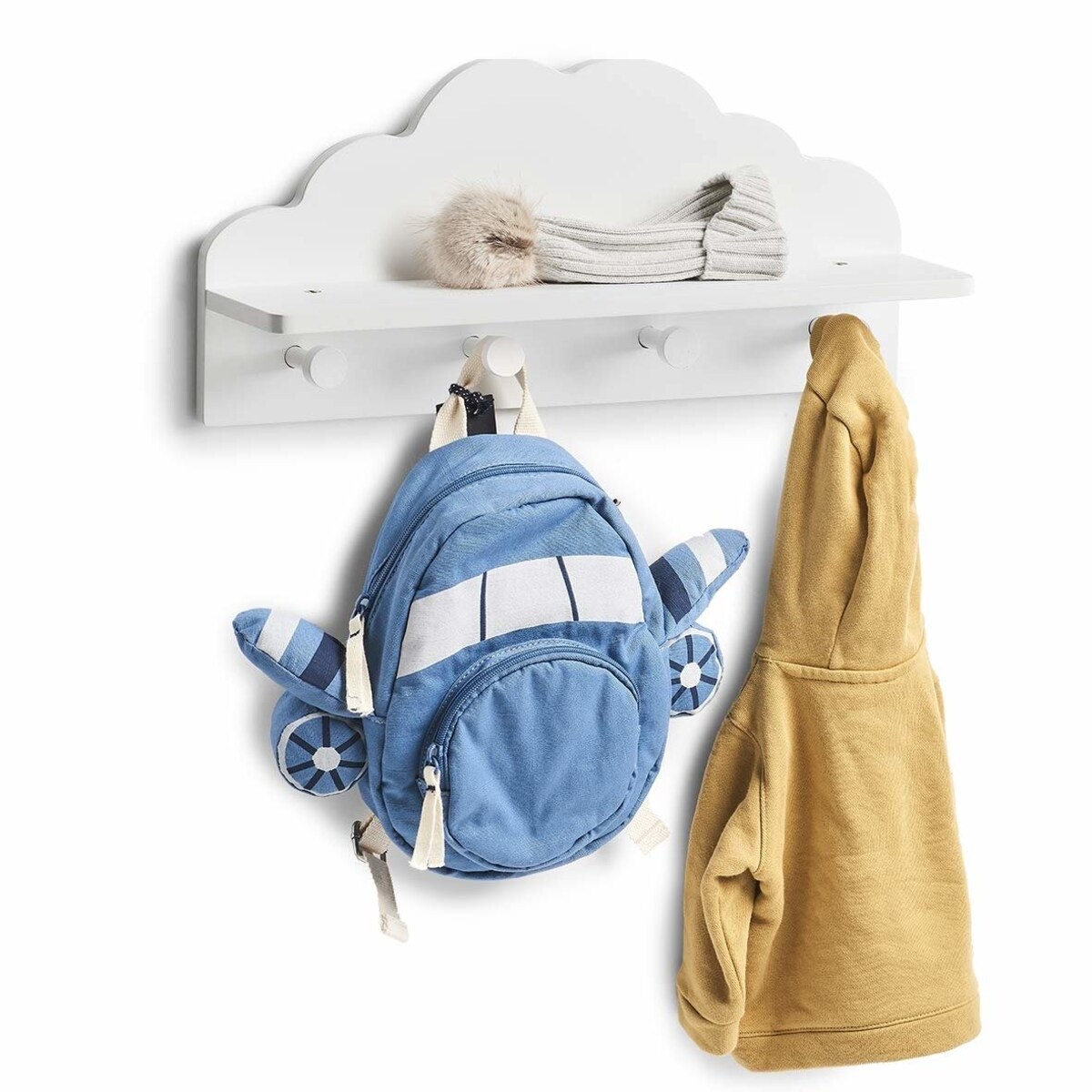 Wieszak na ubrania dziecięce CLOUD z półką, 2w1, ZELLER
