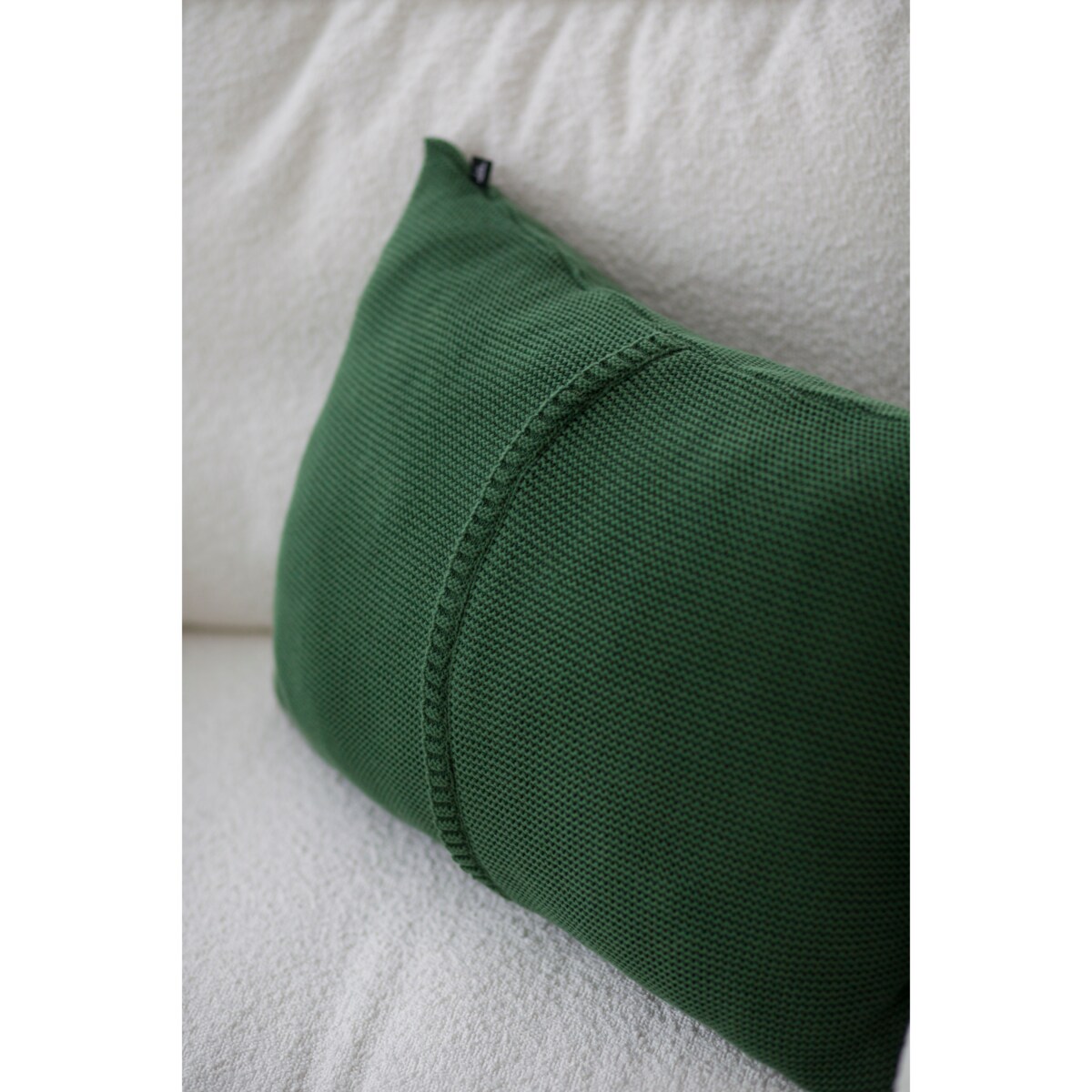 Poszewka klasyczna z przeszyciem zielona, 40 x 60 cm, La Manta