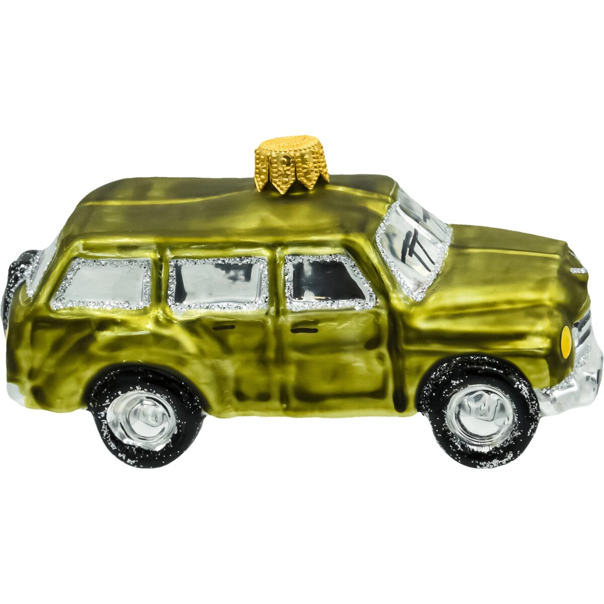 Bombka choinkowa: Duży klasyczny samochód retro: zielony