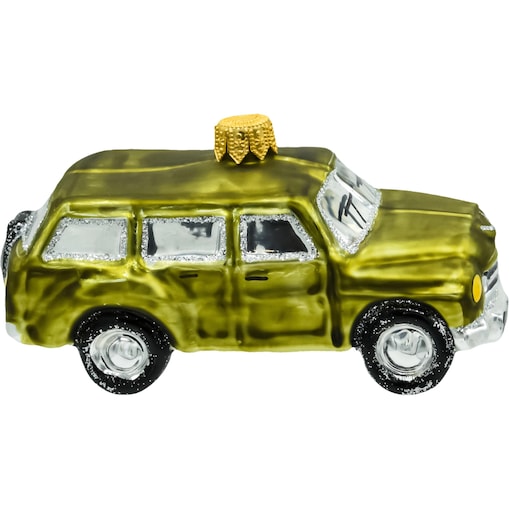 Bombka choinkowa: Duży klasyczny samochód retro: zielony