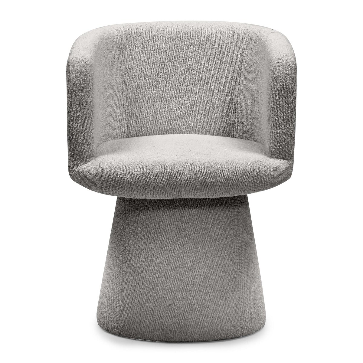 Krzesło tapicerowane obrotowe szarobrązowe bouclé Nalf