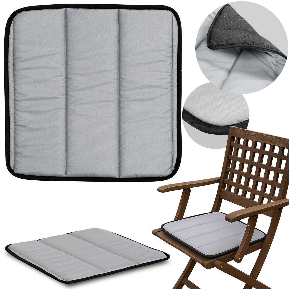 Poduszka Pikowana Z Pianki Wodoodporna Na Ławkę Krzesło Leżak 50X50 Cm