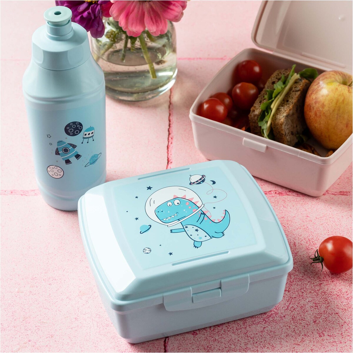 Pojemnik Śniadaniowy Dla Dzieci Lunchbox Na Śniadanie Chlebak Dziecięcy Dinozaur Niebieski