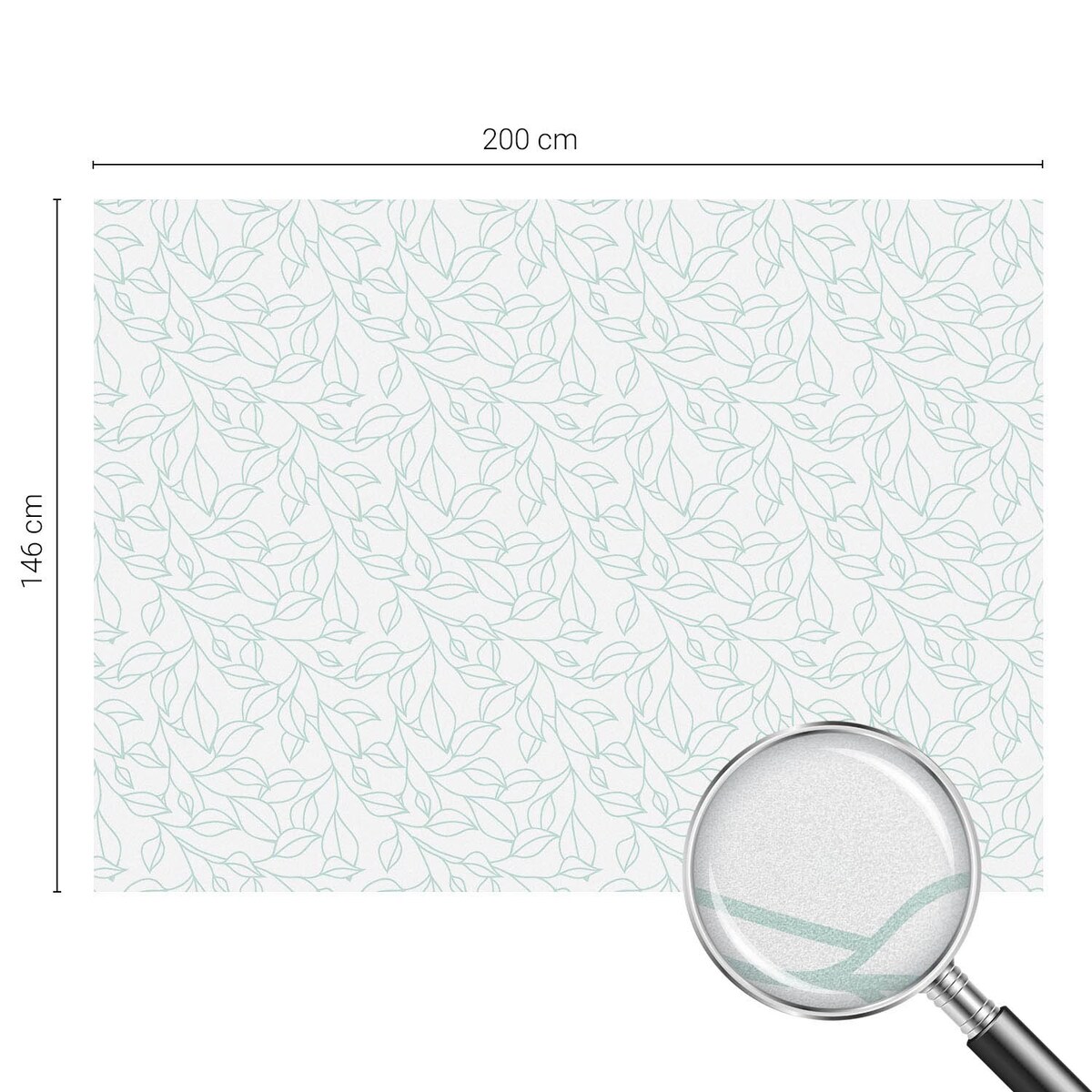 Naklejka na okno dekoracyjna - Motyw liści minimalistyczna elegancja - 200x146 cm