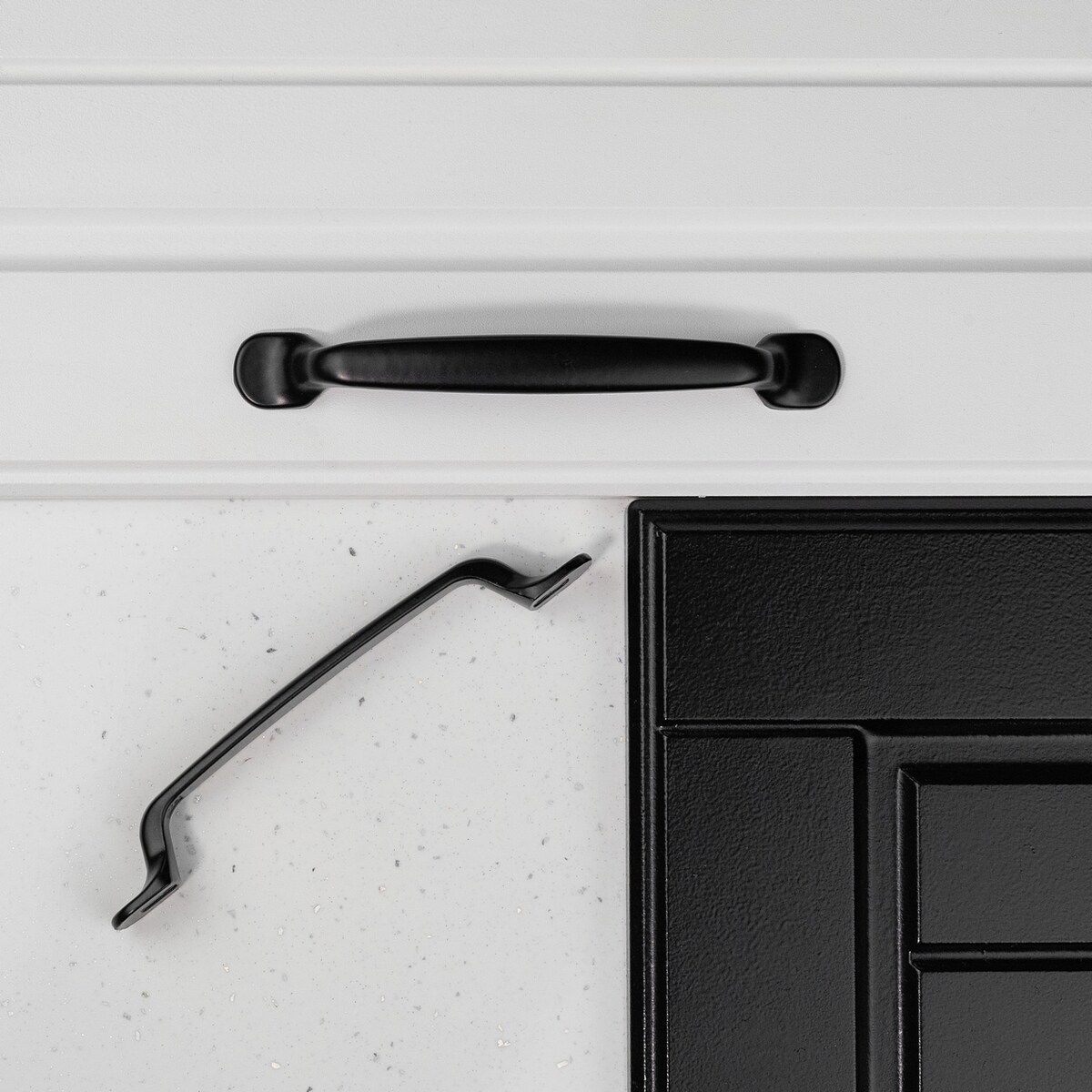 10x Uchwyt meblowy elegancki czarny 128 mm zestaw do mebli 10 szt