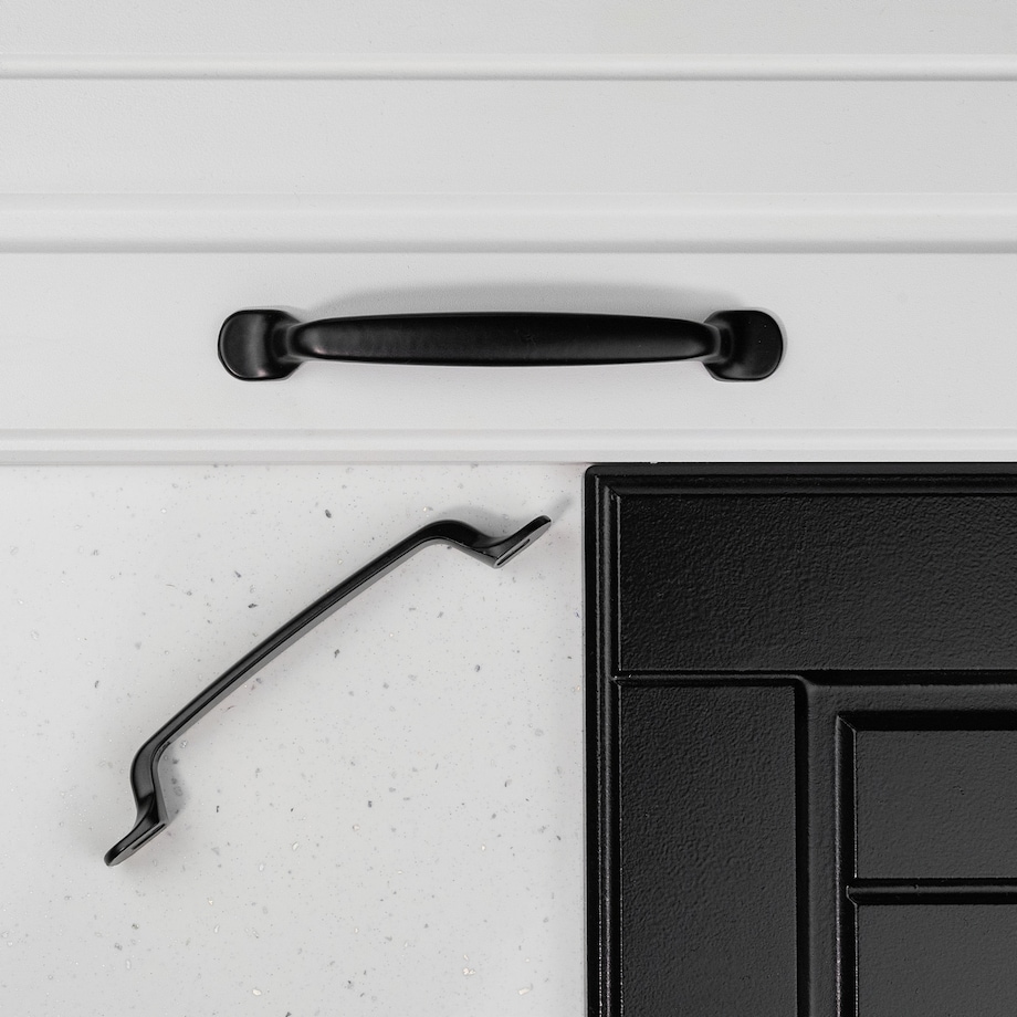 10x Uchwyt meblowy elegancki czarny 128 mm zestaw do mebli 10 szt