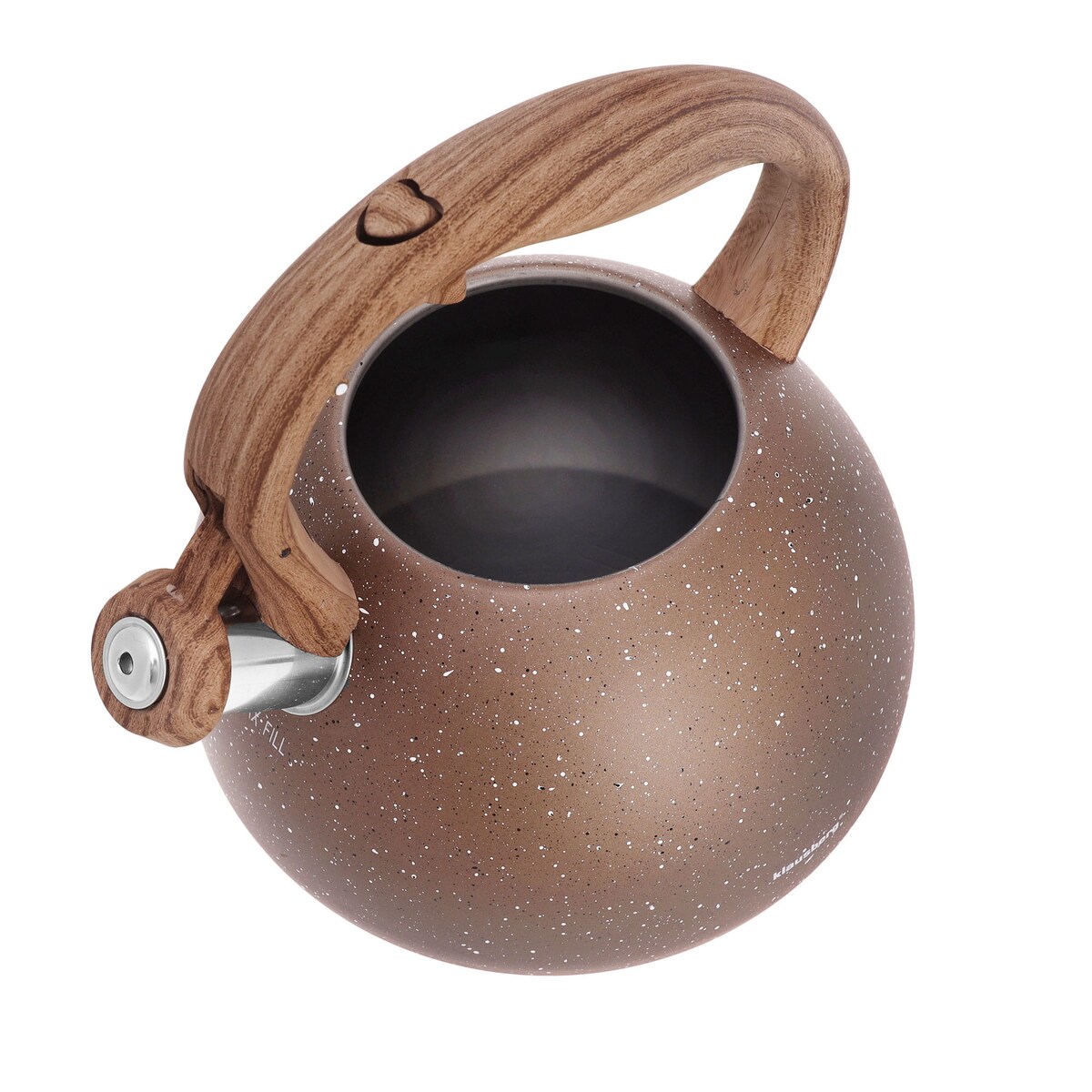 Czajnik stalowy z gwizdkiem 2.8L Wood Line miedziany KLAUSBERG