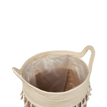 Zestaw 2 koszy na kwiaty z trawy morskiej naturalny MATIKU