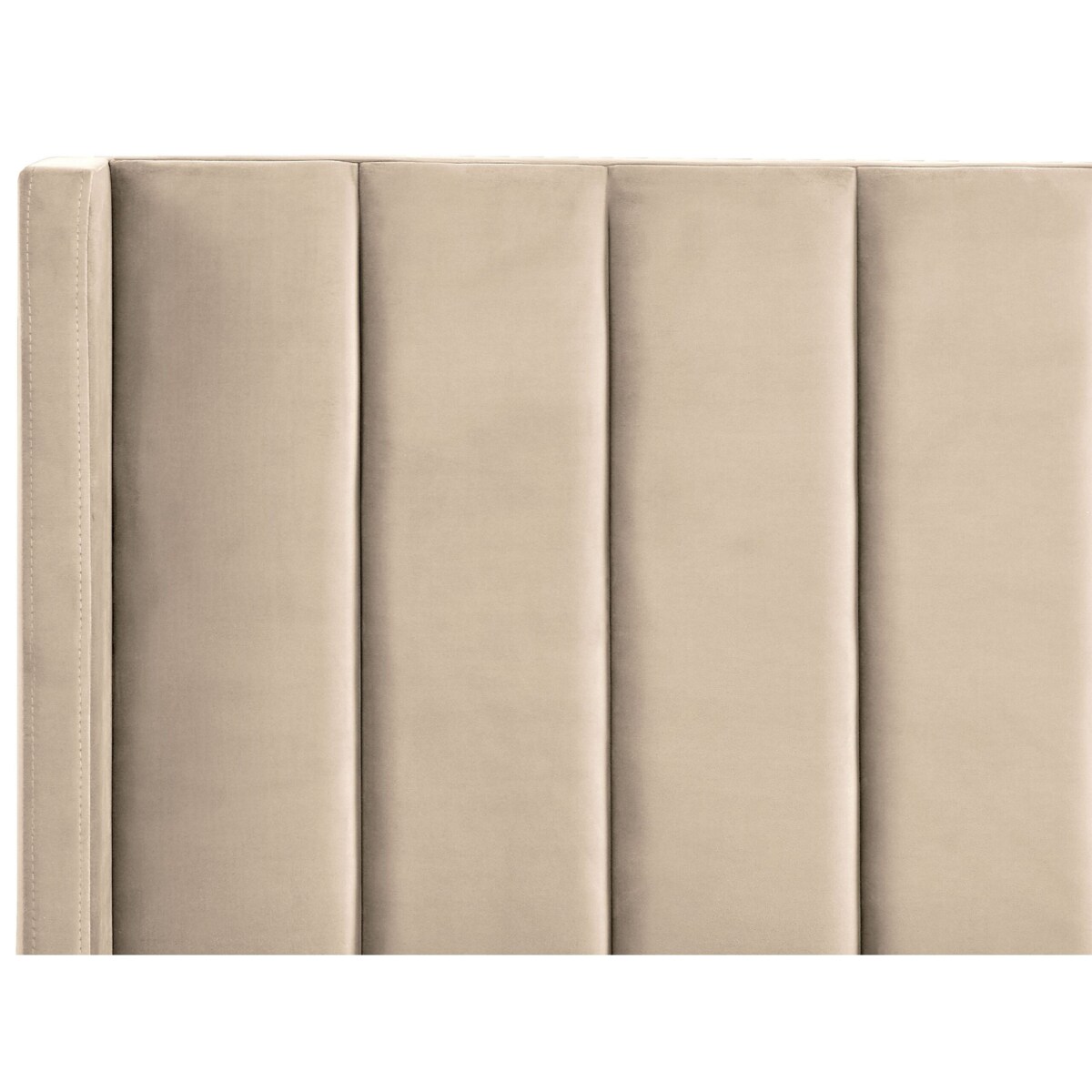 Łóżko welurowe 160 x 200 cm beżowe VILLETTE