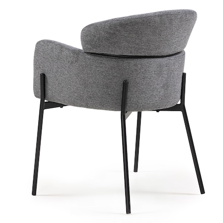 Krzesło z podłokietnikami szare Granada, kpl. 2 szt.