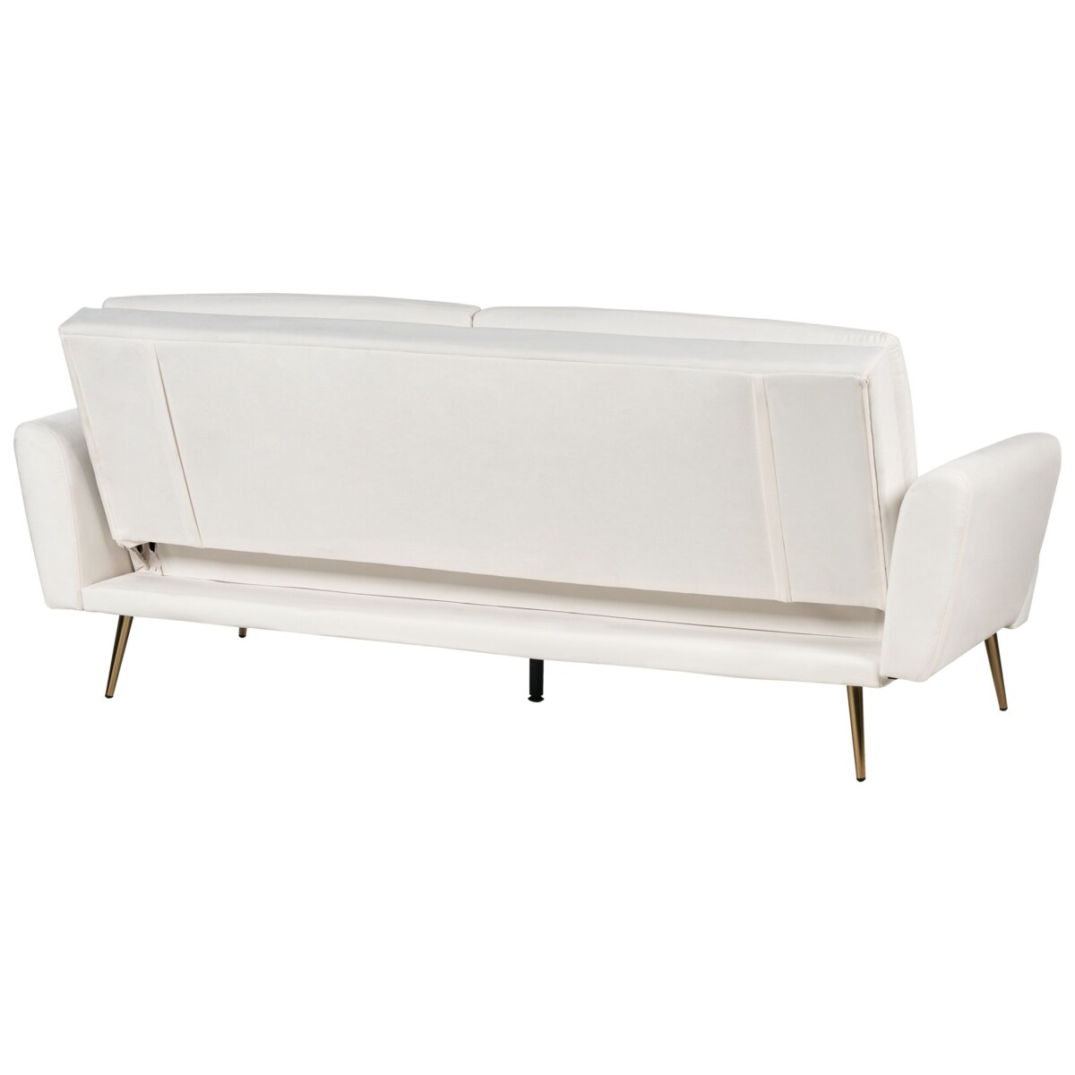 Sofa rozkładana welurowa złamana biel VETTRE