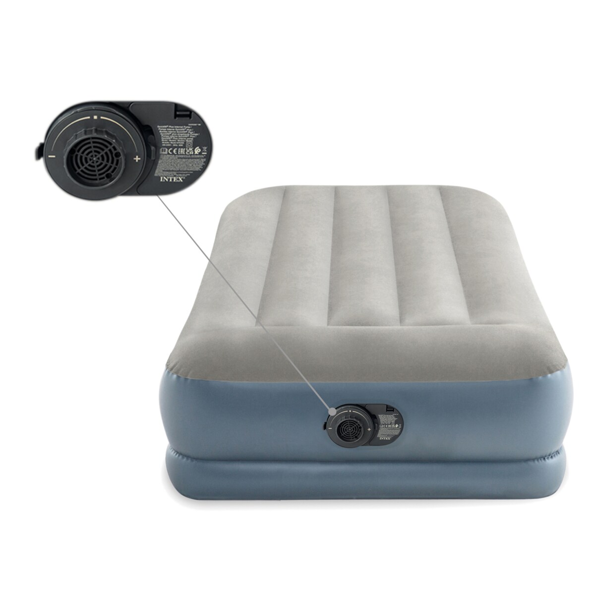 Materac dmuchany welurowy z pompką łóżko Intex 64116ND