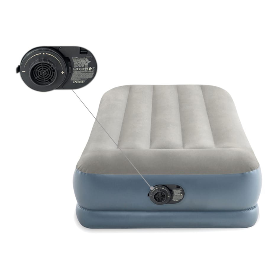 Materac dmuchany welurowy z pompką łóżko Intex 64116ND