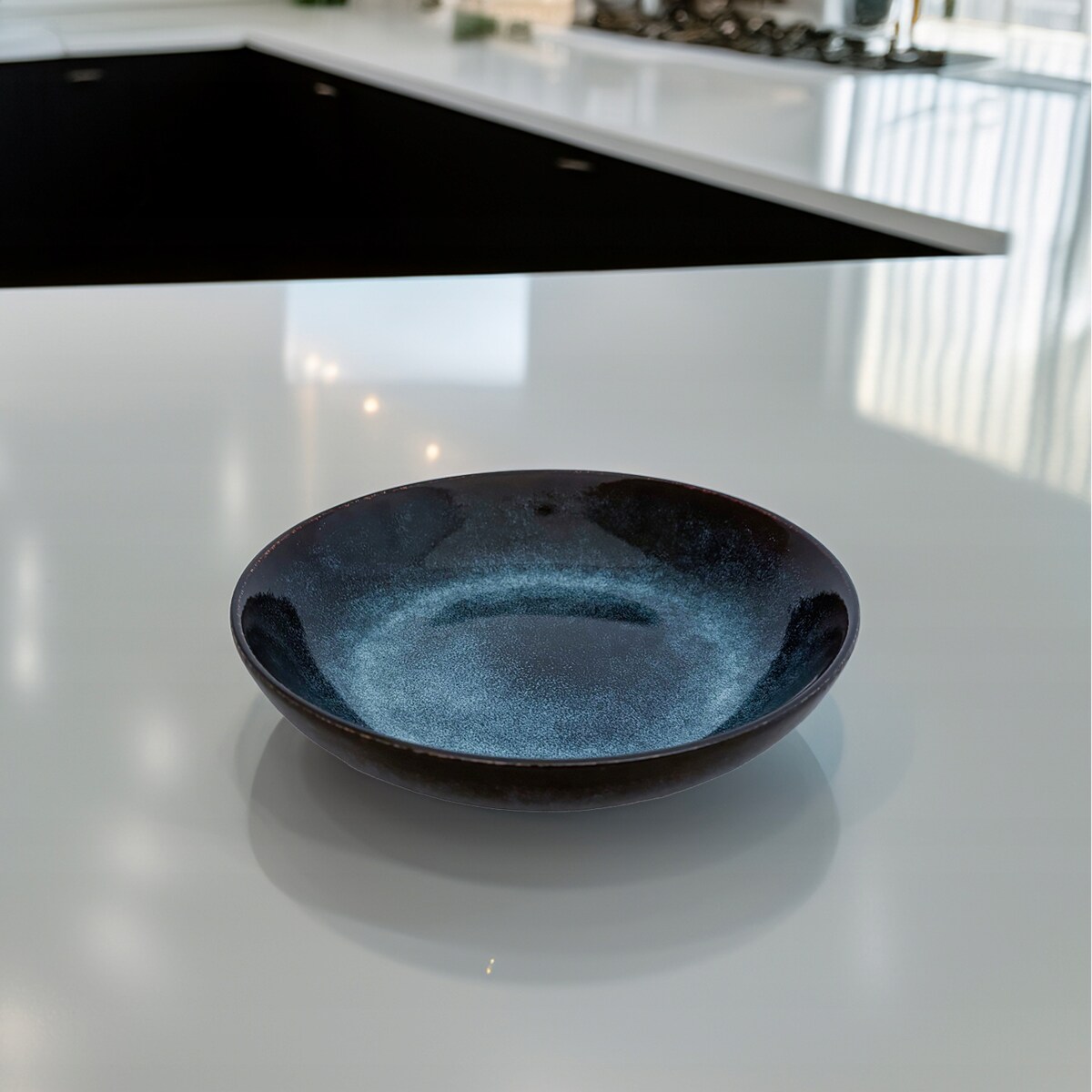 TALERZ GŁĘBOKI OBIADOWY DESEROWY NIEBIESKI 20CM CERAMICZNY OKRĄGŁY ZASTAWA