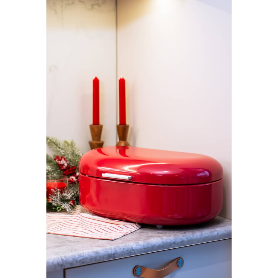 Metalowy chlebak RETRO, pojemnik na pieczywo, 40 x 25 x 17 cm