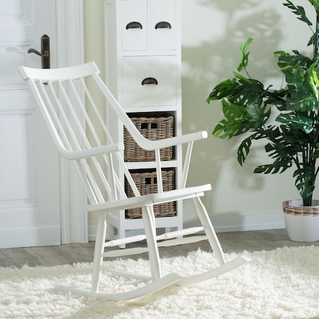 Fotel bujany Henry white, 54 x 44 x 114 cm