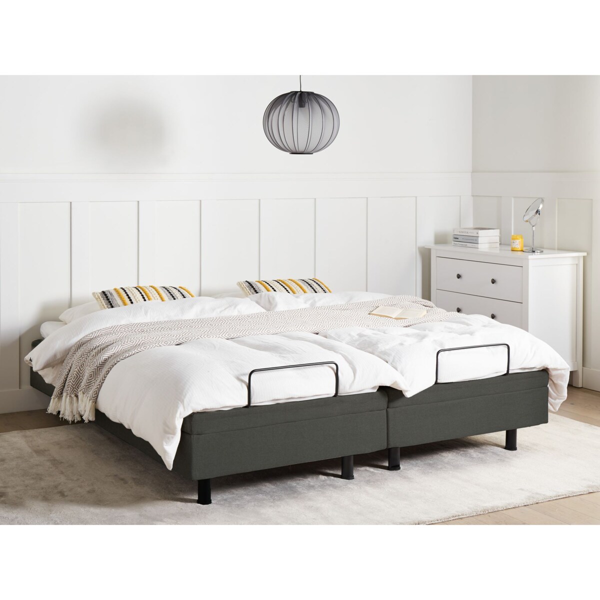 Łóżko regulowane bez zagłówka DUKE II 160 x 200 cm Ciemnoszary