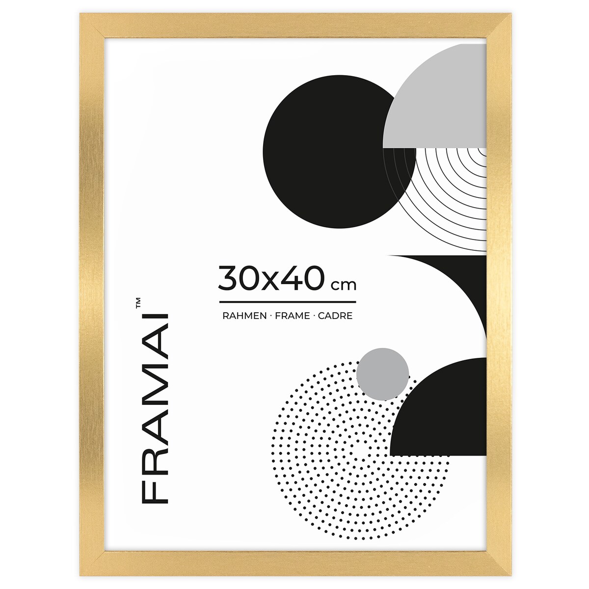 Ramka na zdjęcia 30x40 cm złota rama MDF z plexi do powieszenia pion poziom klasyczna ramka