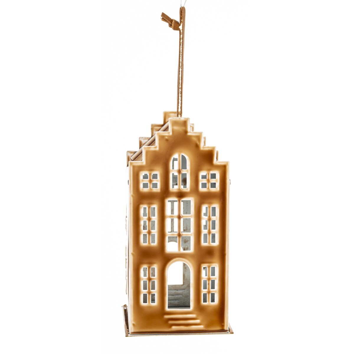 Dekoracja - domek metalowy kawowy 19x9x9,5 cm KOFFIE