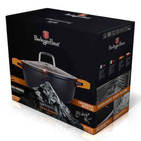 Garnek z pokrywką 20 cm 2.4 L Berlinger Haus Granit Diamond BH-1094