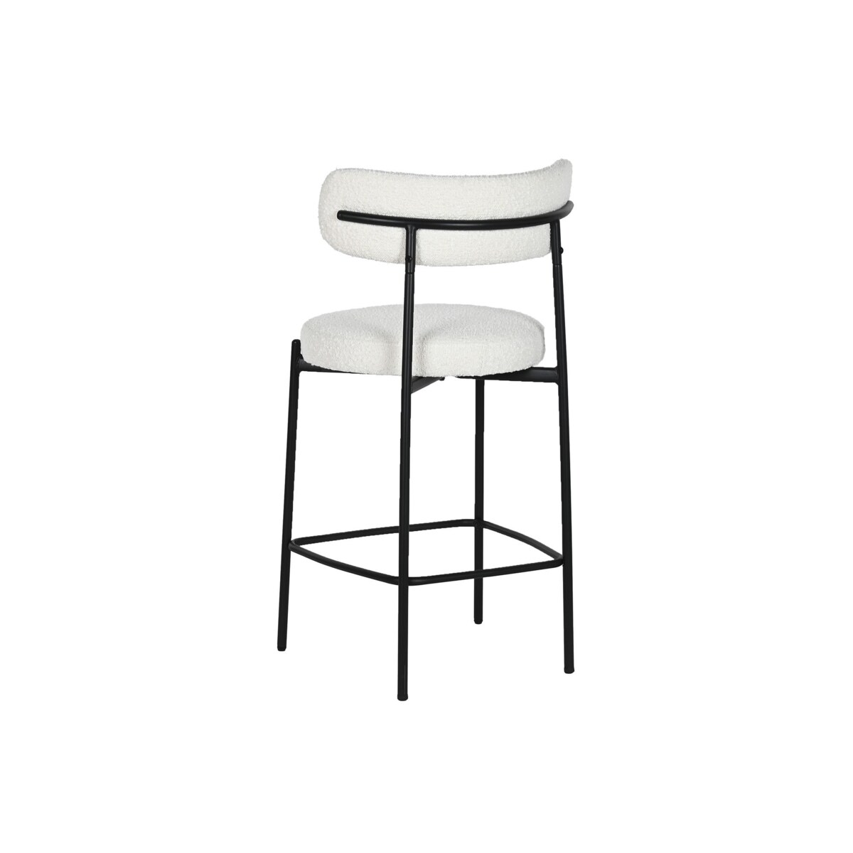 Krzesło barowe na czarnej podstawie bouclé 97 cm